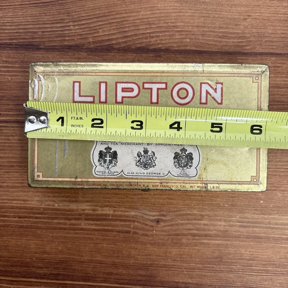 Vintage Lipton Orange Pekoe & Pekoe Tea Bags 15 Count Tin Empty Advertising Box